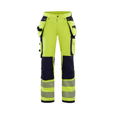 Blaklader 71971642 Hi-Vis Trousers Ladies 4-Way-Stretch Yellow/Navy Blue Main #colour_yellow-navy-blue