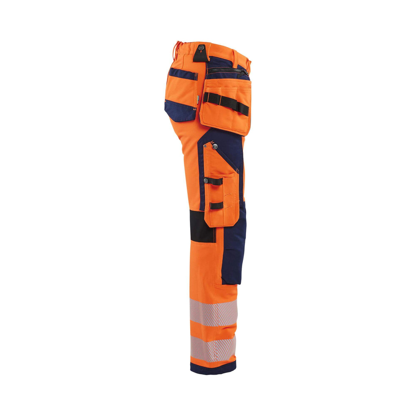 Blaklader 71971642 Hi-Vis Trousers Ladies 4-Way-Stretch Orange/Navy Blue Right #colour_orange-navy-blue