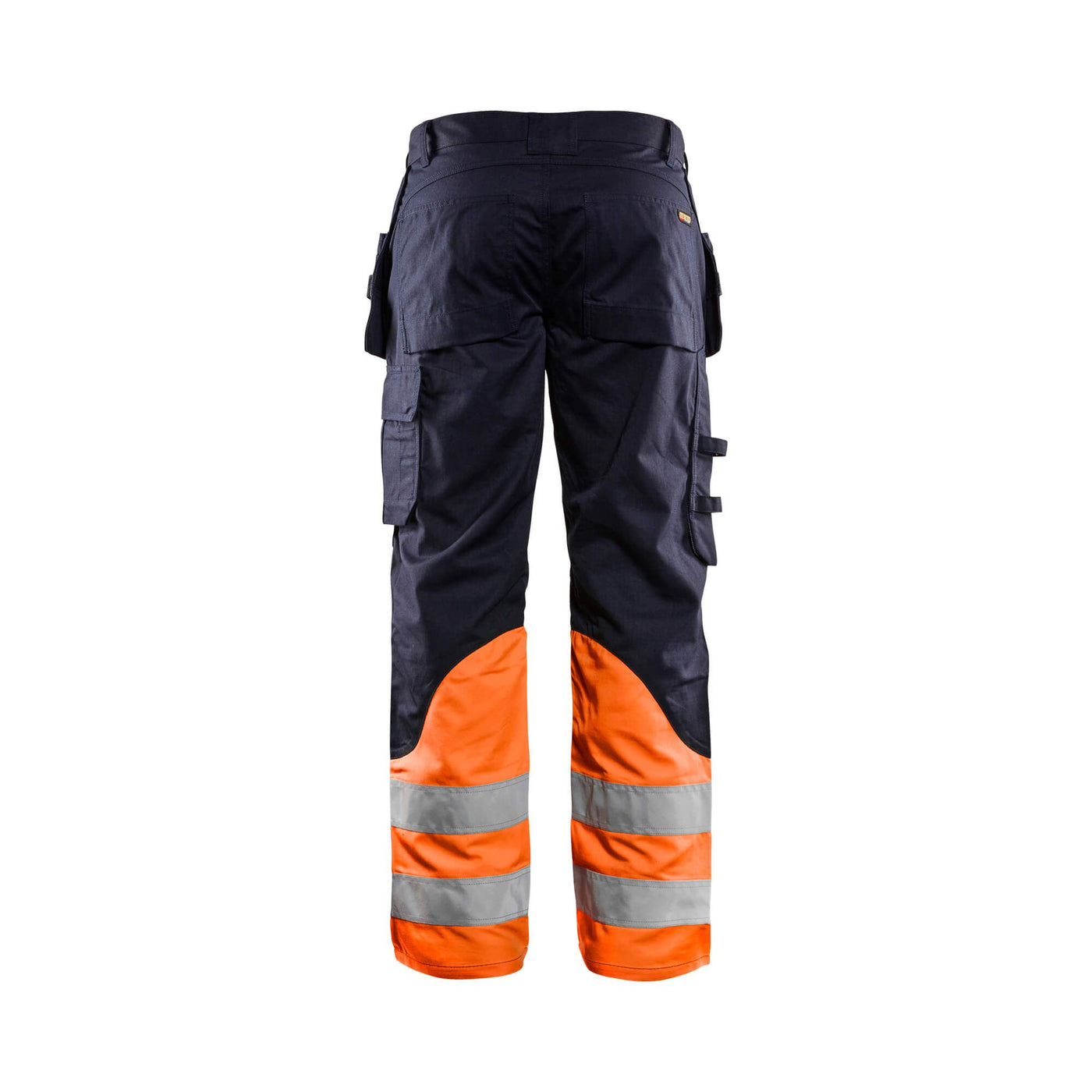 Blaklader 14891513 Hi-Vis Trousers Multinorm Navy Blue/Orange Rear #colour_navy-blue-orange