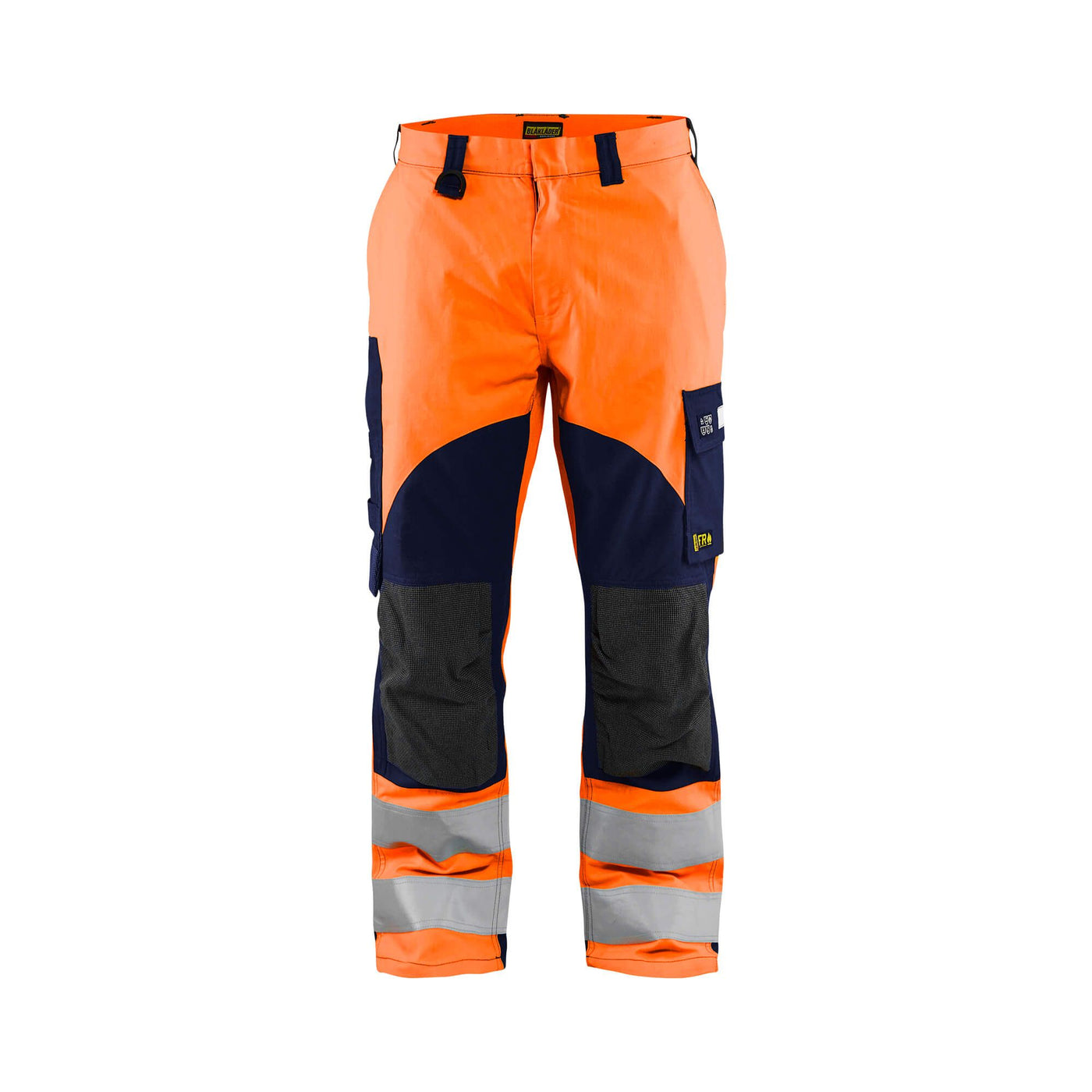 Blaklader 15881513 Hi-Vis Trousers Multinorm Orange/Navy Blue Main #colour_orange-navy-blue