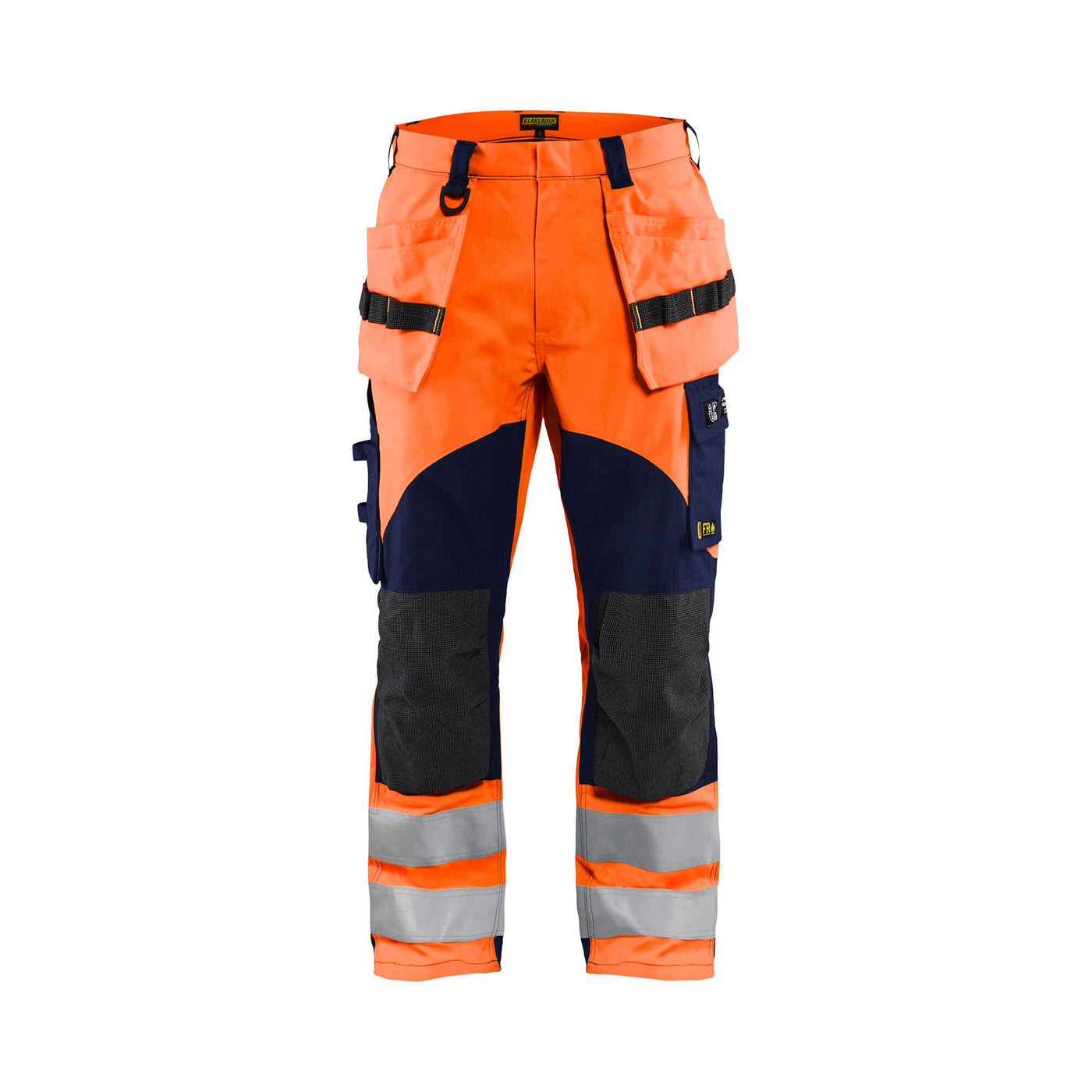 Blaklader 15891513 Hi-Vis Trousers Multinorm Orange/Navy Blue Main #colour_orange-navy-blue