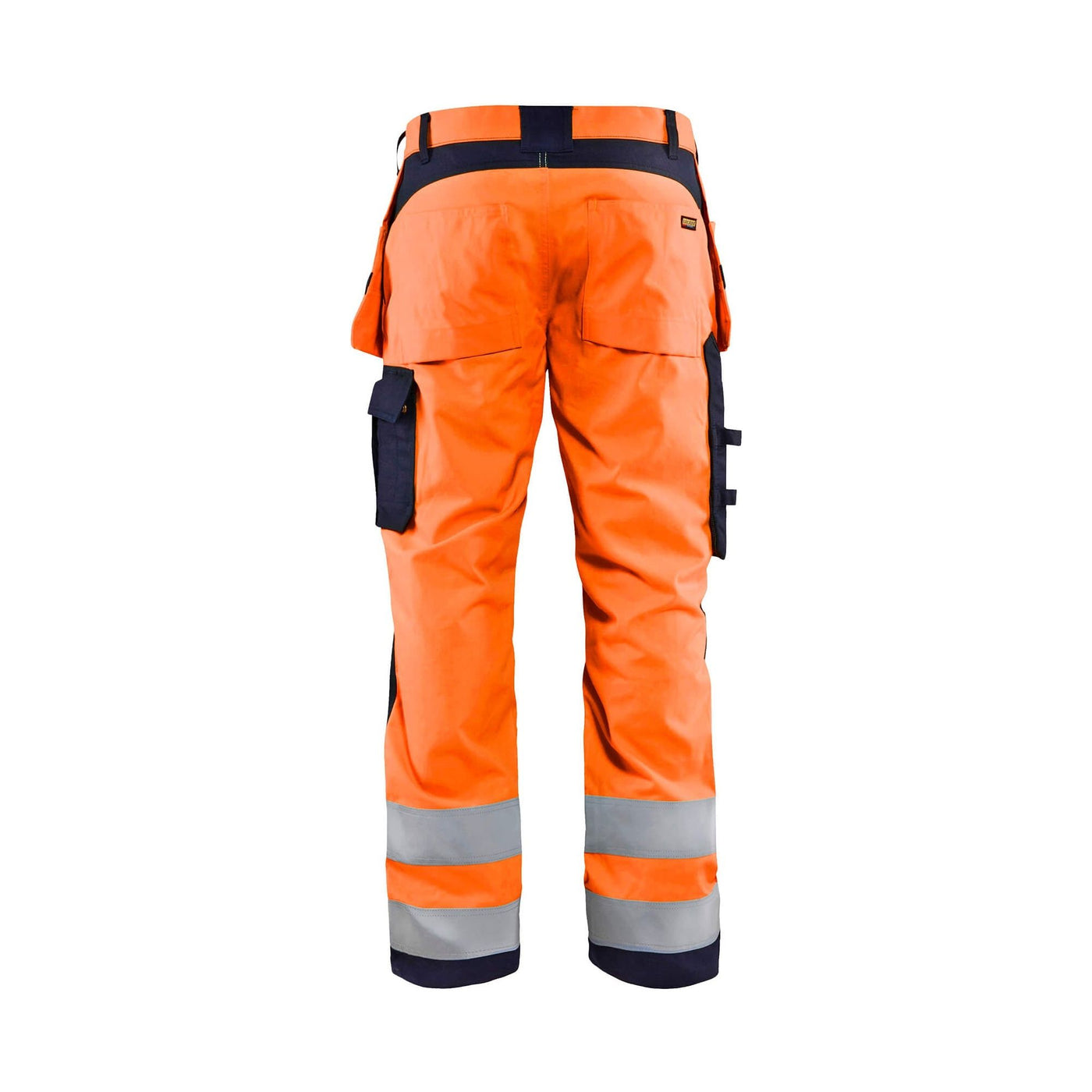 Blaklader 15891513 Hi-Vis Trousers Multinorm Orange/Navy Blue Rear #colour_orange-navy-blue