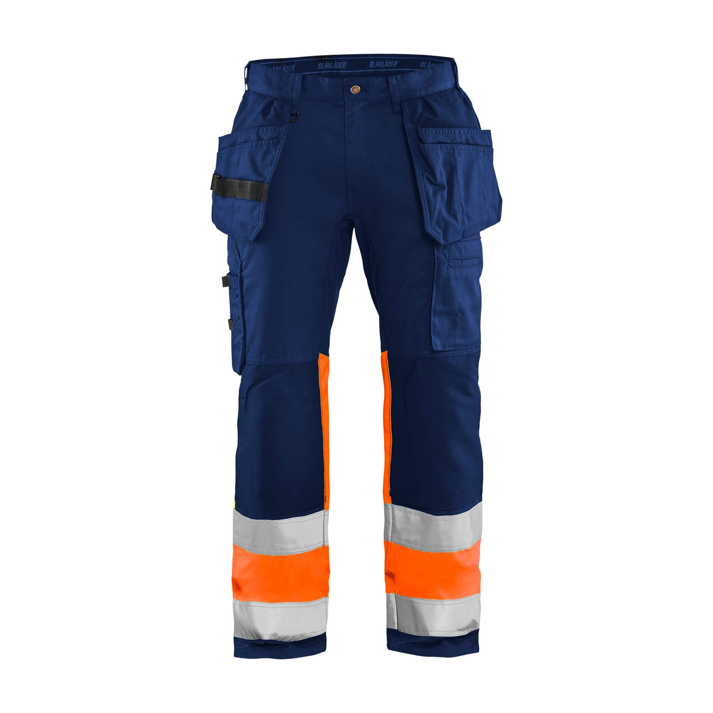 Blaklader 15581811 Hi-Vis Trousers Stretch Navy Blue/Orange Main #colour_navy-blue-orange