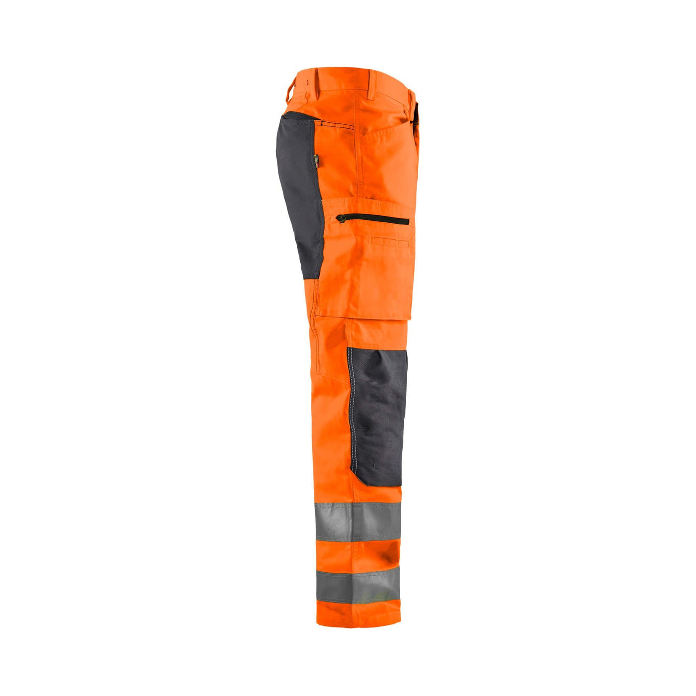 Blaklader 15851811 Hi-Vis Trousers Stretch Hi-Vis Orange/Mid Grey Right #colour_hi-vis-orange-mid-grey