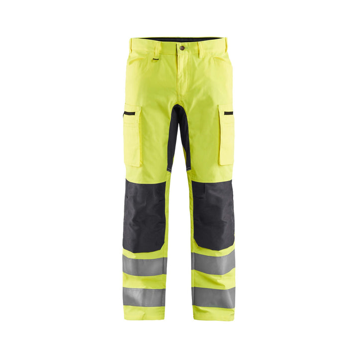 Blaklader 15851811 Hi-Vis Trousers Stretch Hi-Vis Yellow/Mid Grey Main #colour_hi-vis-yellow-mid-grey