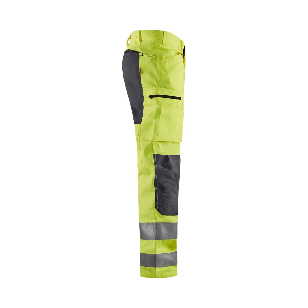 Blaklader 15851811 Hi-Vis Trousers Stretch Hi-Vis Yellow/Mid Grey Right #colour_hi-vis-yellow-mid-grey