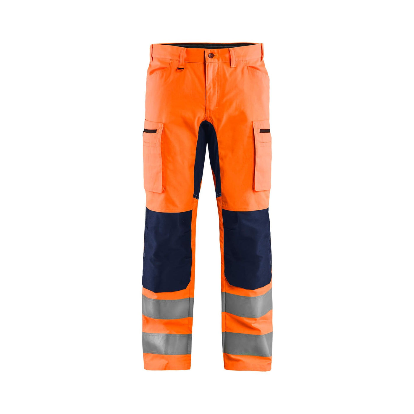 Blaklader 15851811 Hi-Vis Trousers Stretch Orange/Navy Blue Main #colour_orange-navy-blue