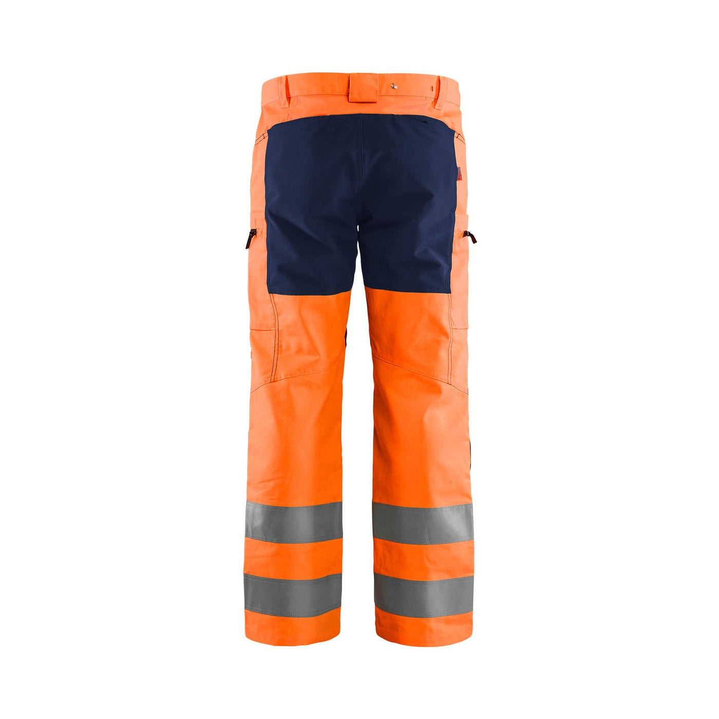 Blaklader 15851811 Hi-Vis Trousers Stretch Orange/Navy Blue Rear #colour_orange-navy-blue