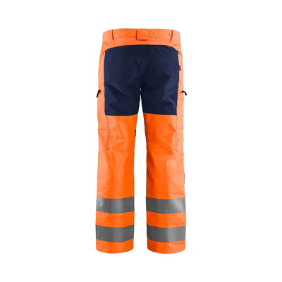 Blaklader 15851811 Hi-Vis Trousers Stretch Orange/Navy Blue Rear #colour_orange-navy-blue
