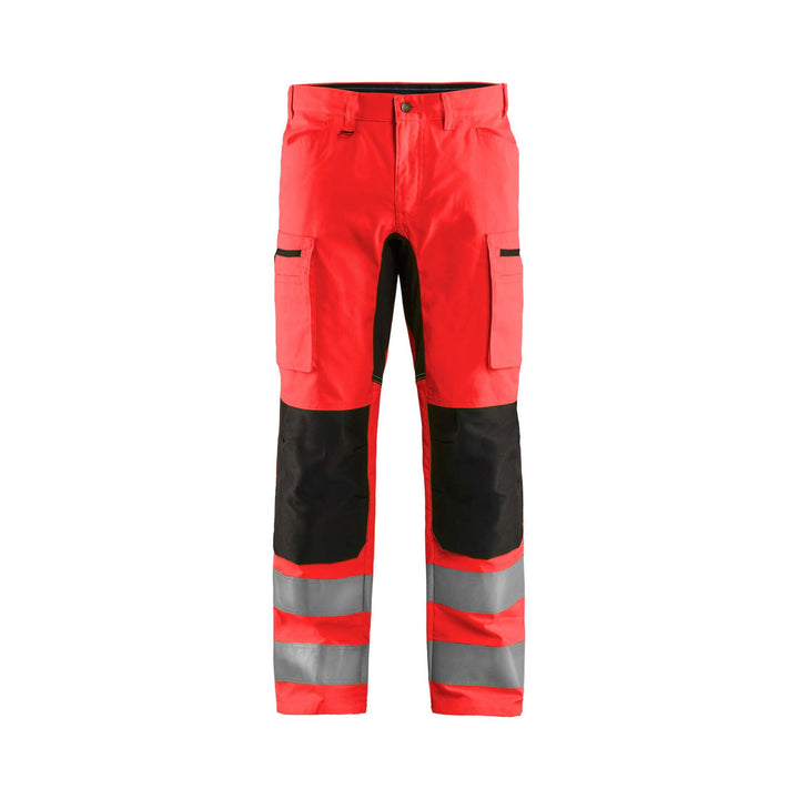 Blaklader 15851811 Hi-Vis Trousers Stretch Red/Black Main #colour_red-black