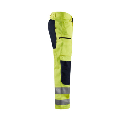 Blaklader 15851811 Hi-Vis Trousers Stretch Yellow/Black Right #colour_yellow-black