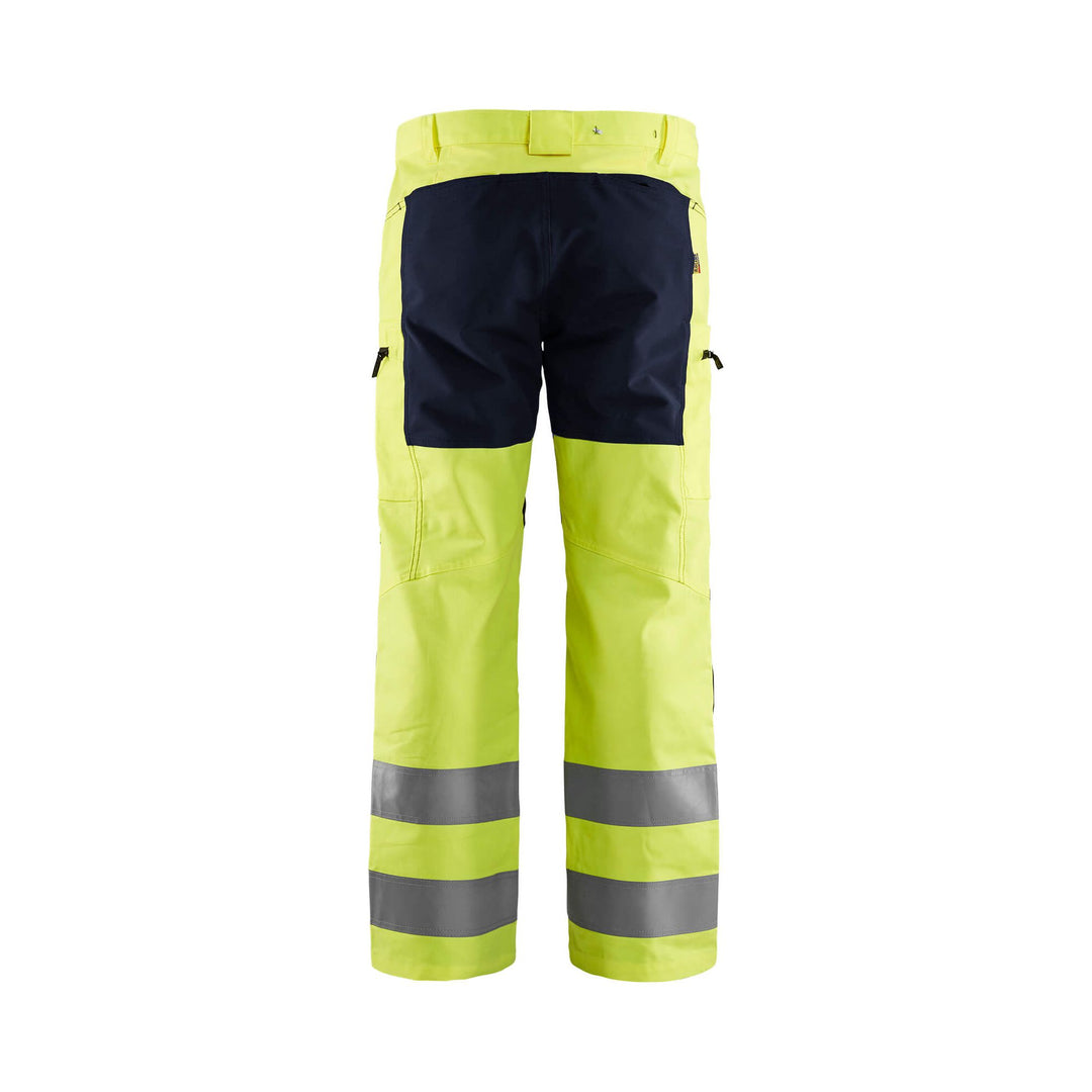 Blaklader 15851811 Hi-Vis Trousers Stretch Yellow/Black Rear #colour_yellow-black