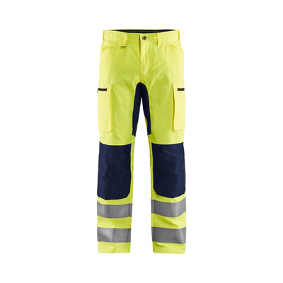 Blaklader 15851811 Hi-Vis Trousers Stretch Yellow/Navy Blue Main #colour_yellow-navy-blue
