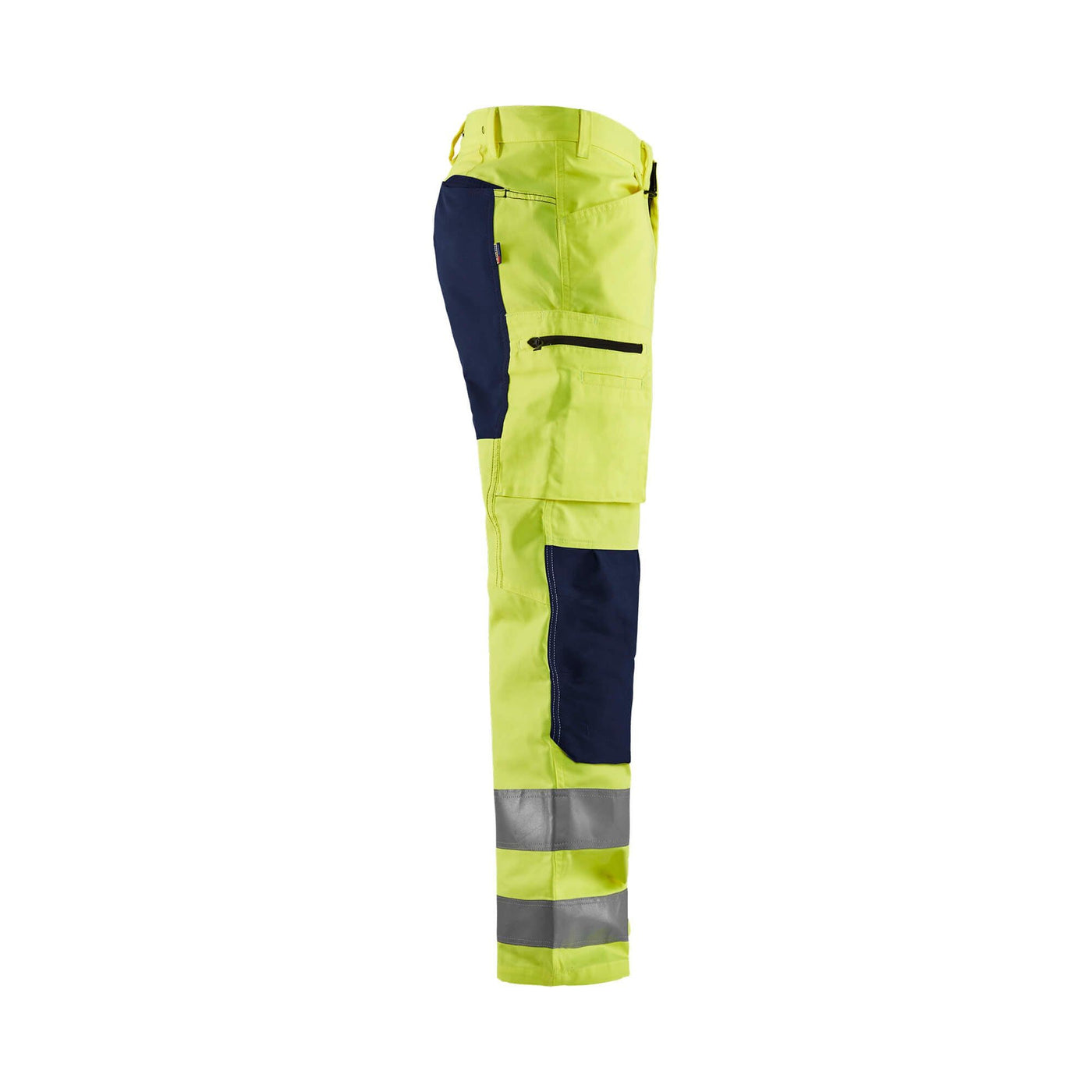 Blaklader 15851811 Hi-Vis Trousers Stretch Yellow/Navy Blue Right #colour_yellow-navy-blue