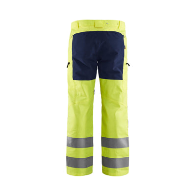 Blaklader 15851811 Hi-Vis Trousers Stretch Yellow/Navy Blue Rear #colour_yellow-navy-blue