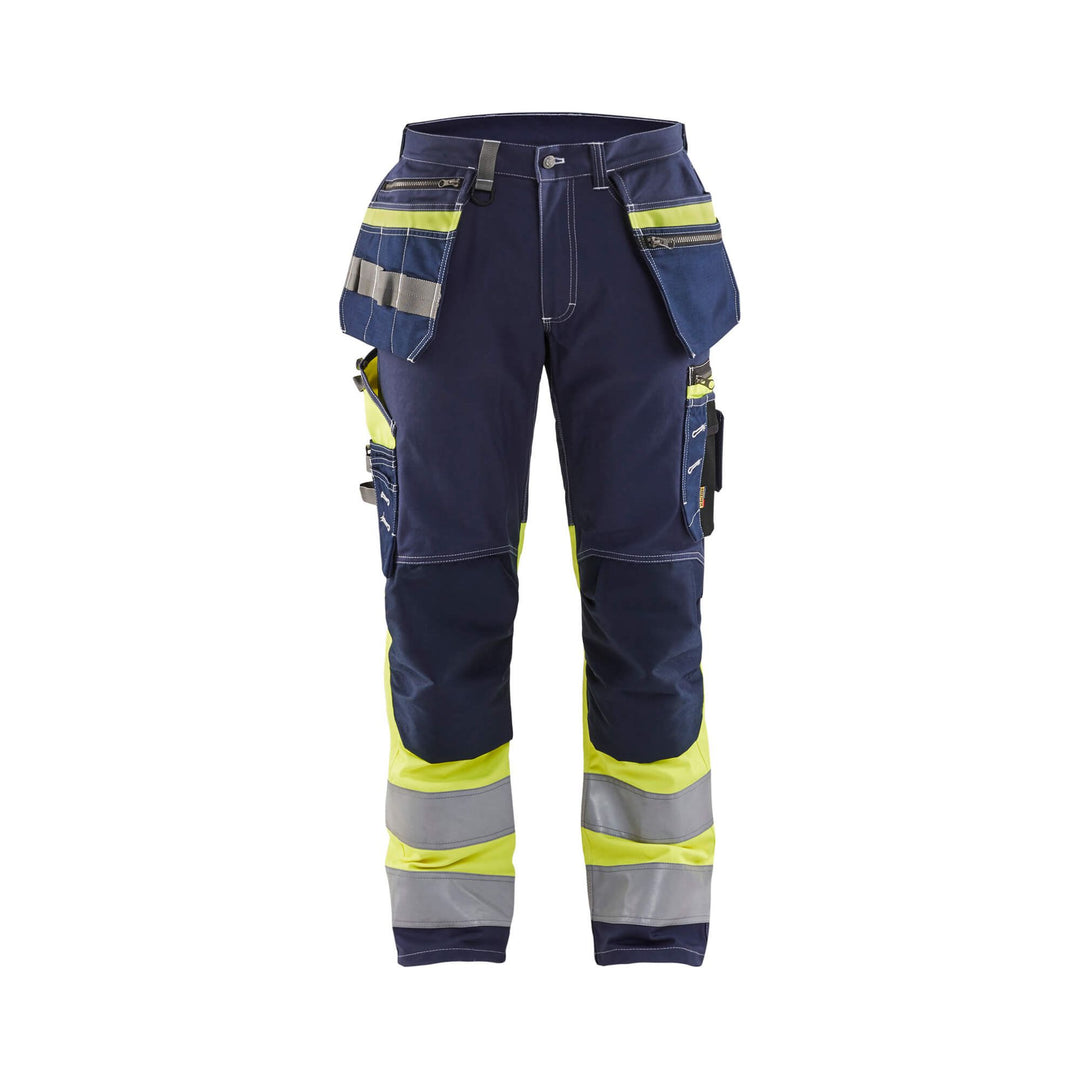 Blaklader 17941370 Hi-Vis Trousers Stretch Navy Blue/Hi-Vis Yellow Main #colour_navy-blue-hi-vis-yellow