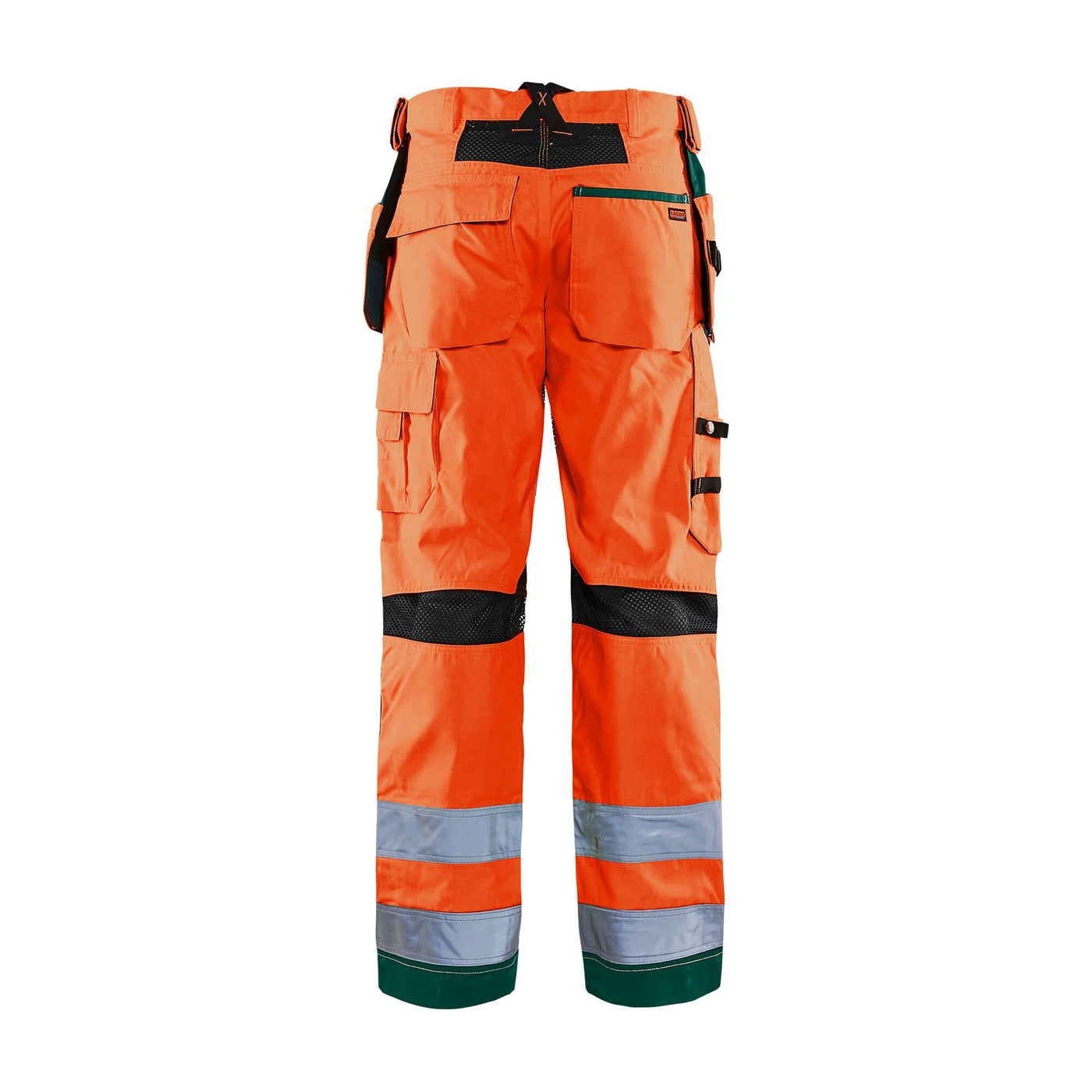 Blaklader 15651811 Hi-Vis Trousers Ventilated Orange/Green Rear #colour_orange-green