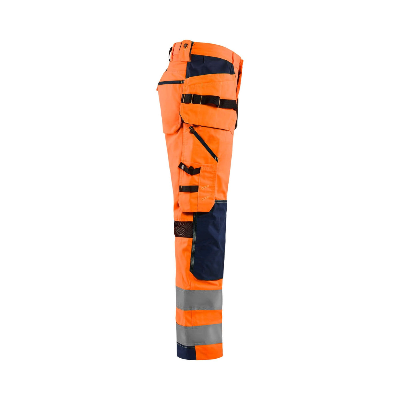 Blaklader 15651811 Hi-Vis Trousers Ventilated Orange/Navy Blue Right #colour_orange-navy-blue