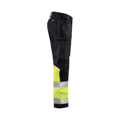 Blaklader 15511811 Hi-Vis Trousers With Stretch Black/Hi-Vis Yellow Right #colour_black-hi-vis-yellow
