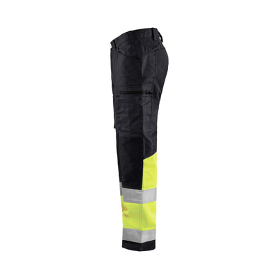 Blaklader 15511811 Hi-Vis Trousers With Stretch Black/Hi-Vis Yellow Left #colour_black-hi-vis-yellow