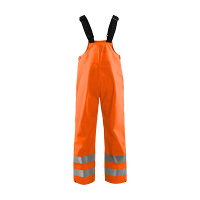 Blaklader 13862005 Hi-Vis Waterproof Bib Trousers Orange Rear #colour_orange