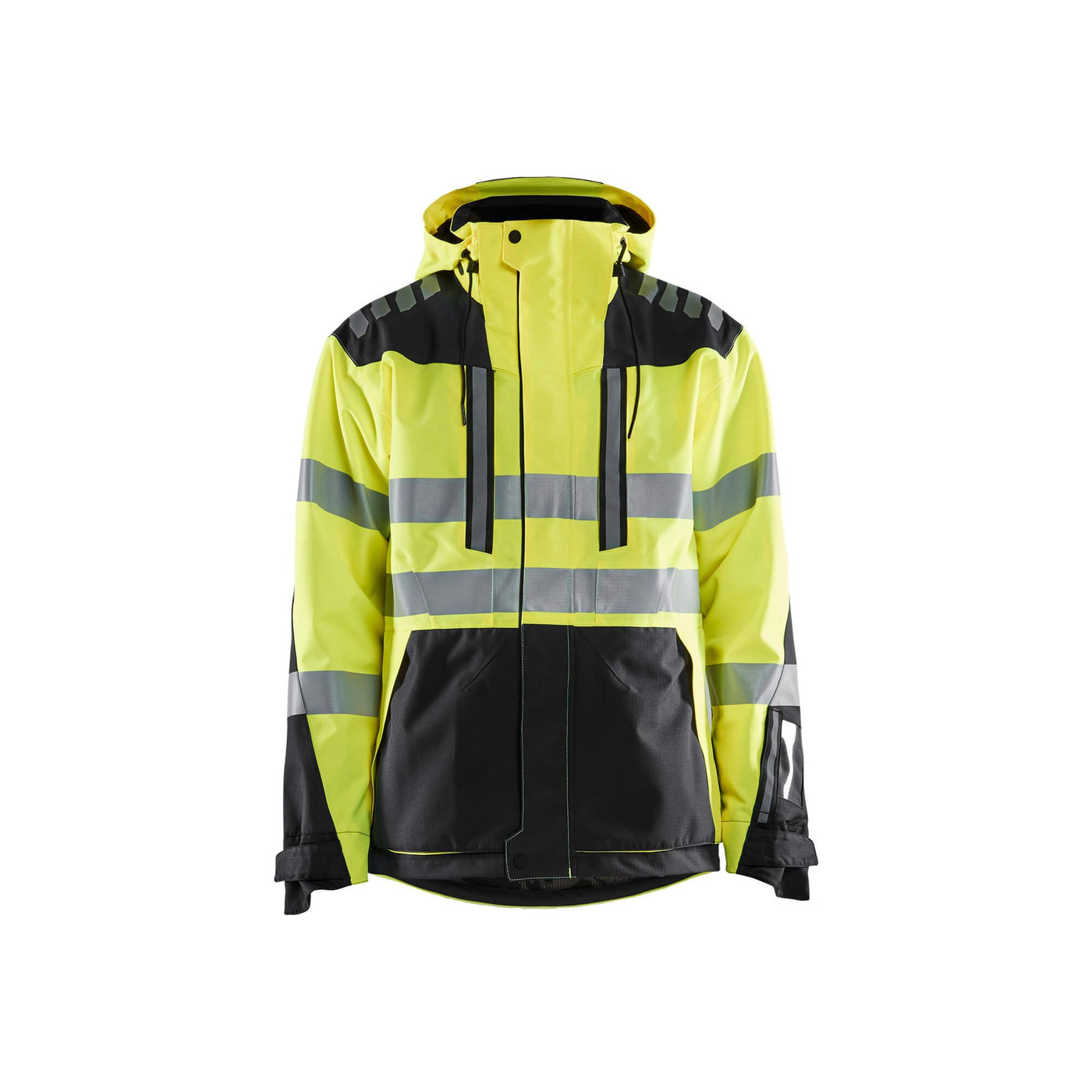 Blaklader 44961918 Hi-Vis Waterproof Jacket Yellow/Black Main #colour_yellow-black