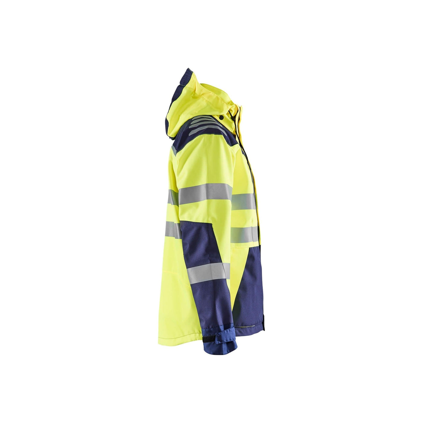 Blaklader 44961918 Hi-Vis Waterproof Jacket Yellow/Navy Blue Right #colour_yellow-navy-blue