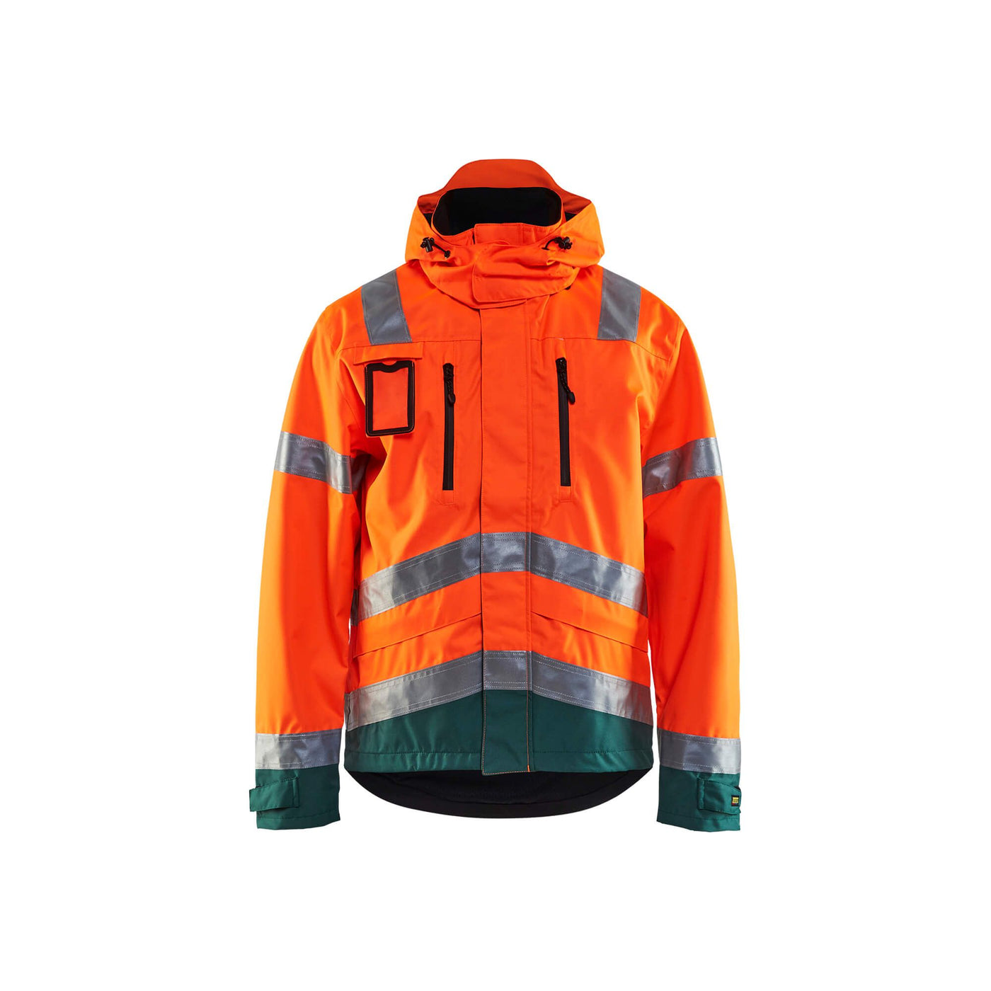 Blaklader 48371977 Hi-Vis Waterproof Jacket Orange/Green Main #colour_orange-green