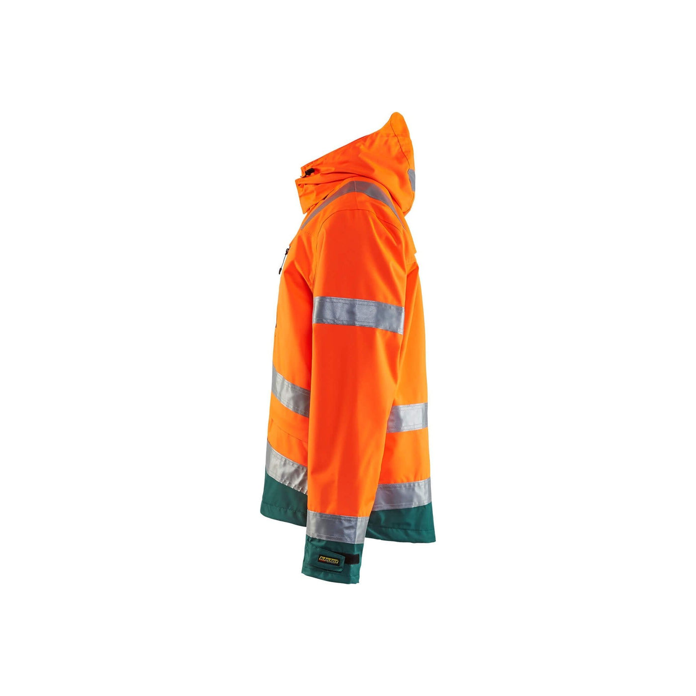 Blaklader 48371977 Hi-Vis Waterproof Jacket Orange/Green Left #colour_orange-green