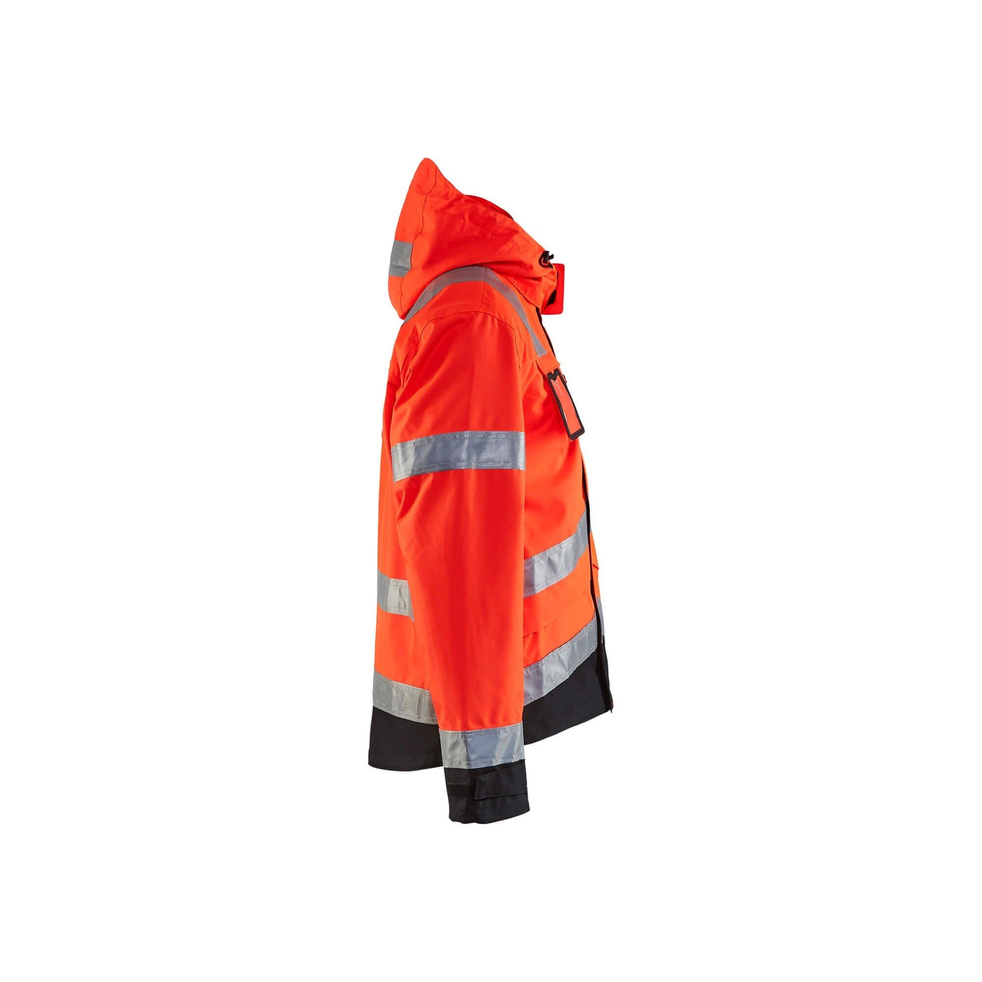 Blaklader 48371977 Hi-Vis Waterproof Jacket Red/Black Right #colour_red-black