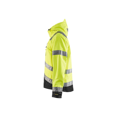 Blaklader 48371977 Hi-Vis Waterproof Jacket Yellow/Black Left #colour_yellow-black