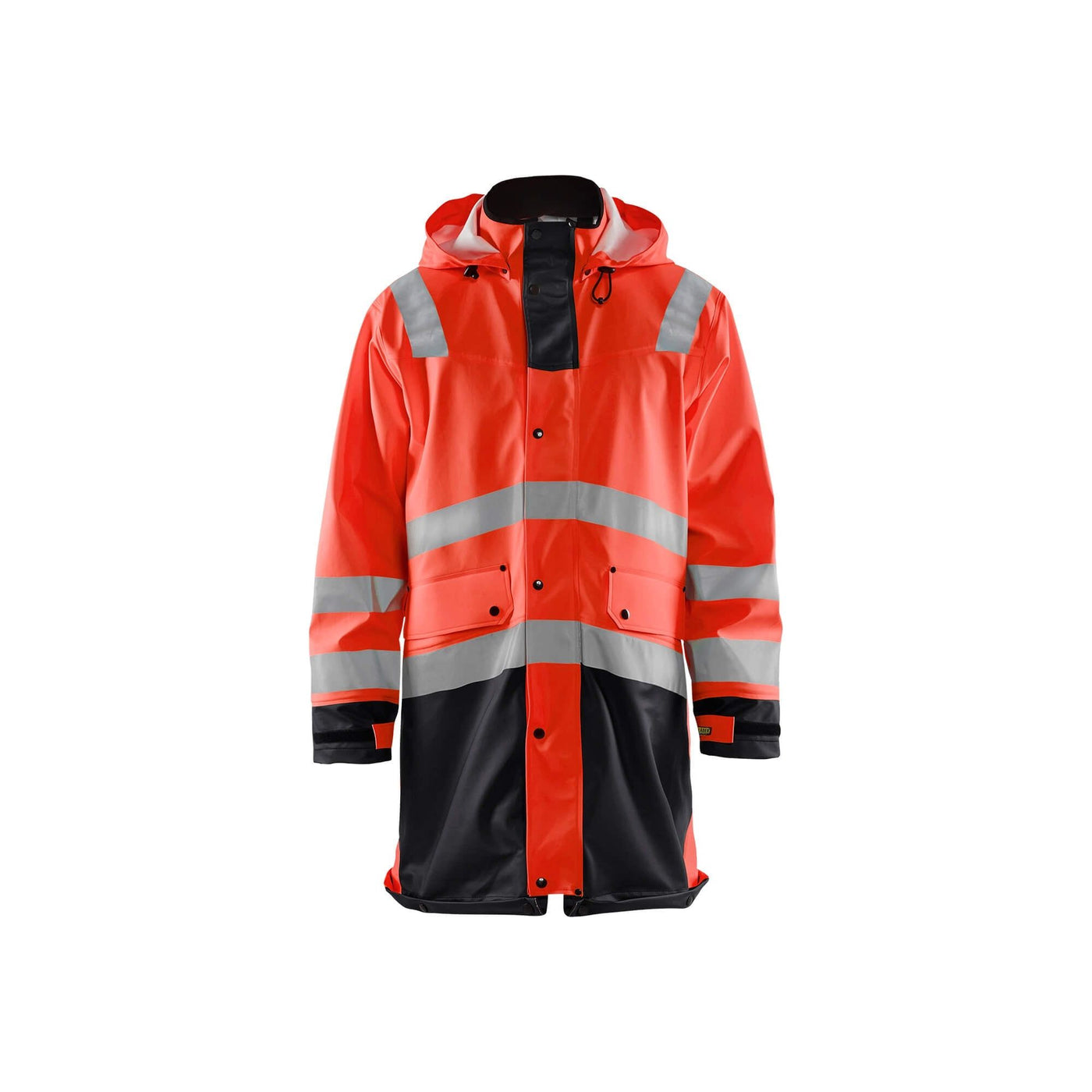 Blaklader 43062003 Hi-Vis Waterproof Rain Jacket Red/Black Main #colour_red-black