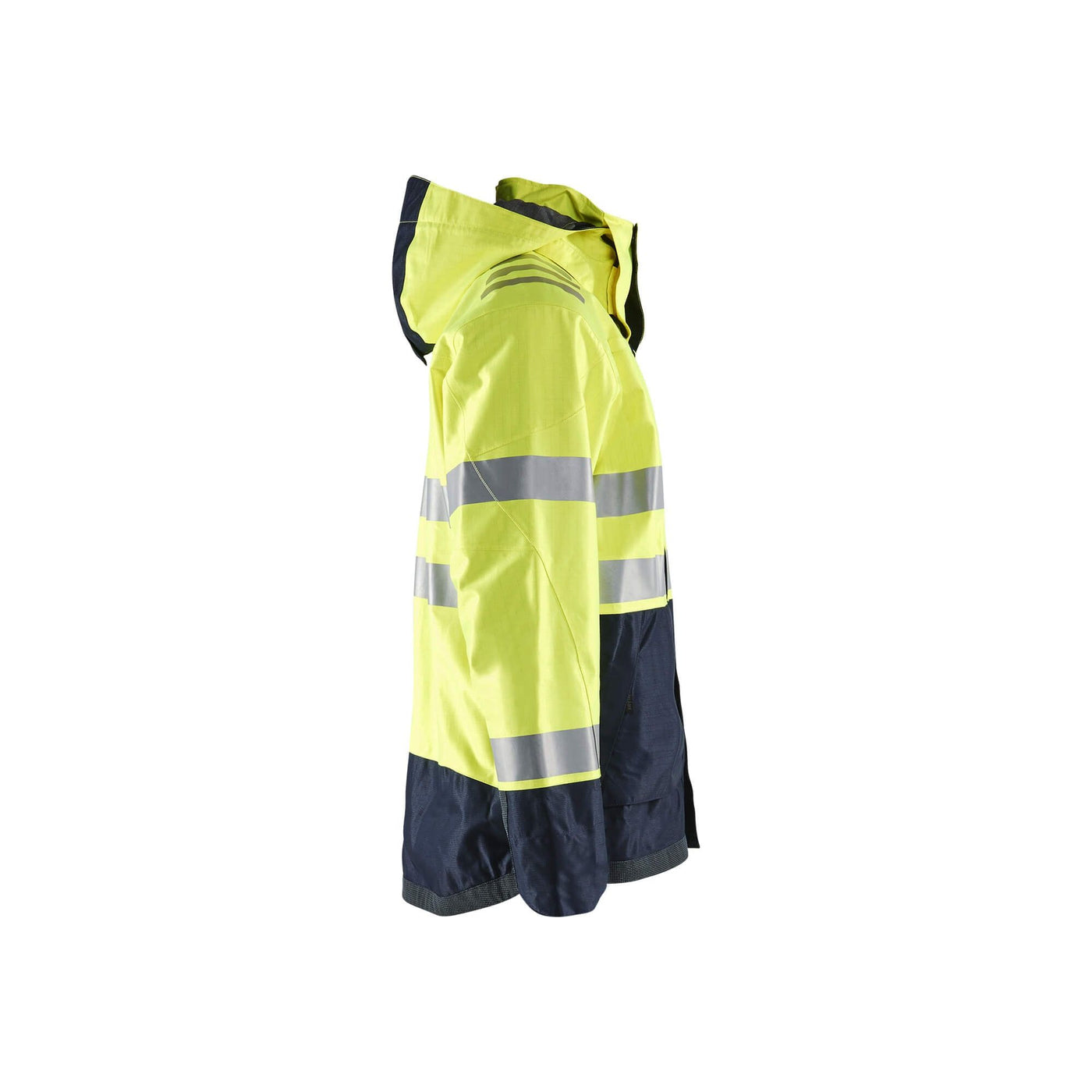 Blaklader 40881532 Hi-Vis Waterproof Shell Jacket Multinorm Yellow/Navy Blue Right #colour_yellow-navy-blue
