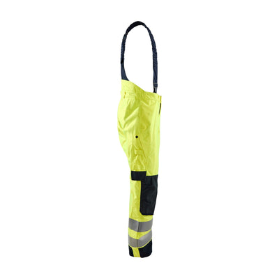 Blaklader 18811532 Hi-Vis Waterproof Trousers Multinorm Yellow/Navy Blue Right #colour_yellow-navy-blue