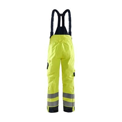 Blaklader 18811532 Hi-Vis Waterproof Trousers Multinorm Yellow/Navy Blue Rear #colour_yellow-navy-blue