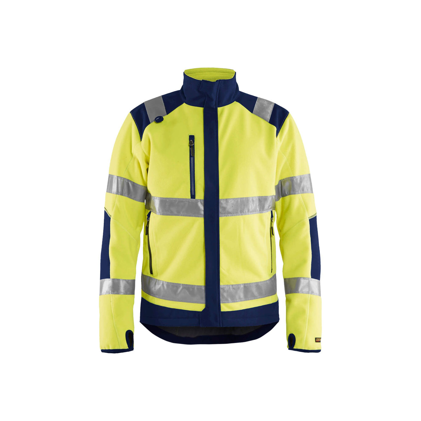 Blaklader 48882524 Hi-Vis Windproof Fleece Jacket Yellow/Navy Blue Main #colour_yellow-navy-blue