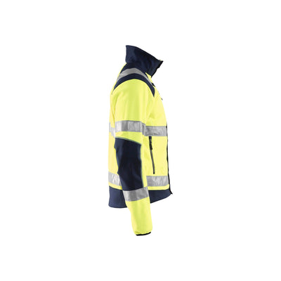 Blaklader 48882524 Hi-Vis Windproof Fleece Jacket Yellow/Navy Blue Right #colour_yellow-navy-blue