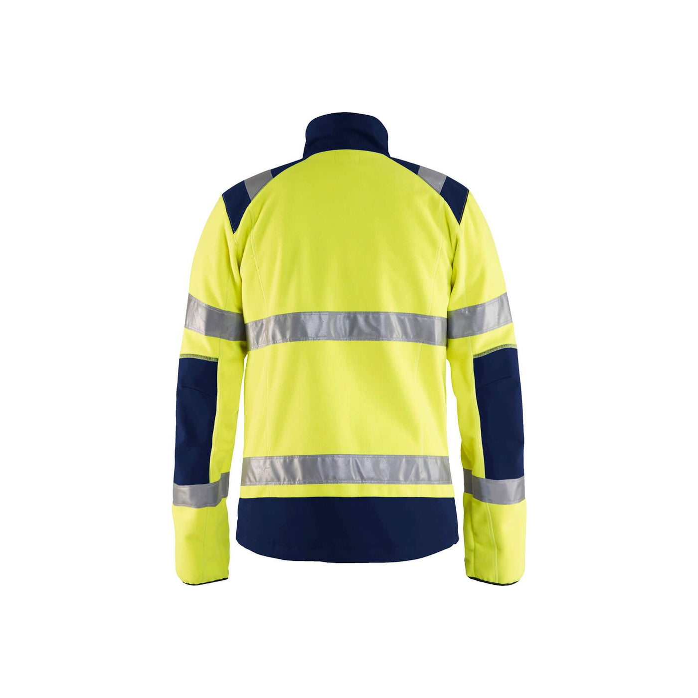 Blaklader 48882524 Hi-Vis Windproof Fleece Jacket Yellow/Navy Blue Rear #colour_yellow-navy-blue