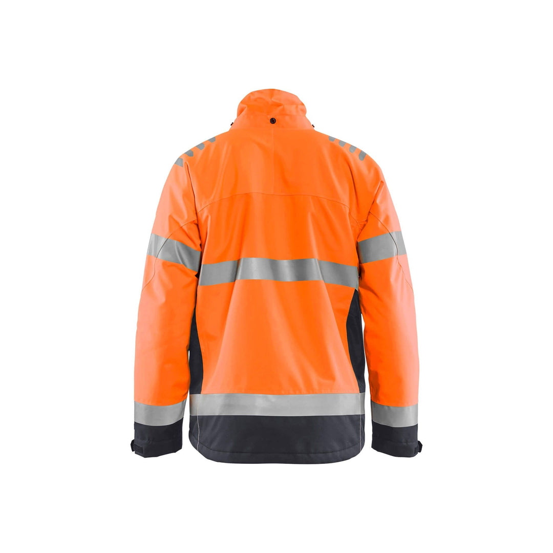 Blaklader 47801977 Hi-Vis Winter Jacket Hi-Vis Orange/Mid Grey Rear #colour_hi-vis-orange-mid-grey