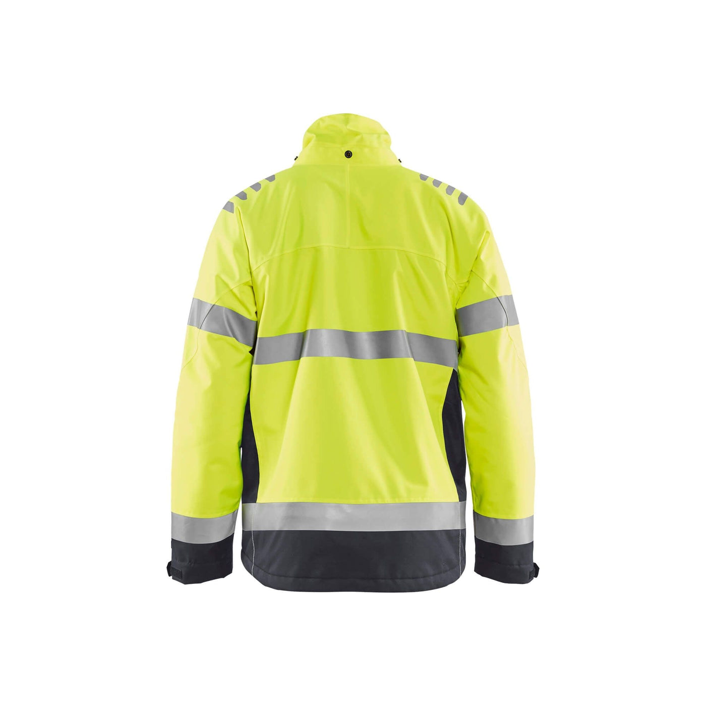 Blaklader 47801977 Hi-Vis Winter Jacket Hi-Vis Yellow/Mid Grey Rear #colour_hi-vis-yellow-mid-grey