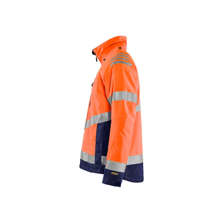 Blaklader 47801977 Hi-Vis Winter Jacket Orange/Navy Blue Left #colour_orange-navy-blue