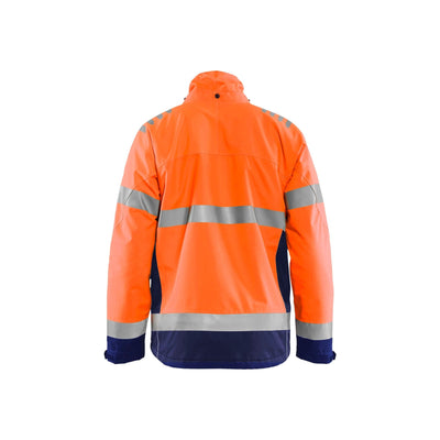 Blaklader 47801977 Hi-Vis Winter Jacket Orange/Navy Blue Rear #colour_orange-navy-blue
