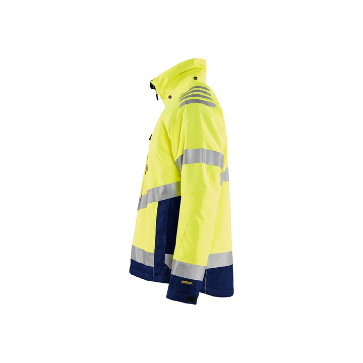 Blaklader 47801977 Hi-Vis Winter Jacket Yellow/Navy Blue Left #colour_yellow-navy-blue