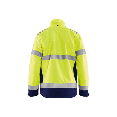 Blaklader 47801977 Hi-Vis Winter Jacket Yellow/Navy Blue Rear #colour_yellow-navy-blue