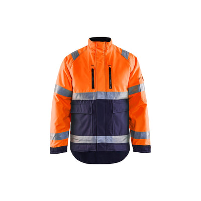 Blaklader 48271977 Hi-Vis Winter Jacket Orange/Navy Blue Main #colour_orange-navy-blue
