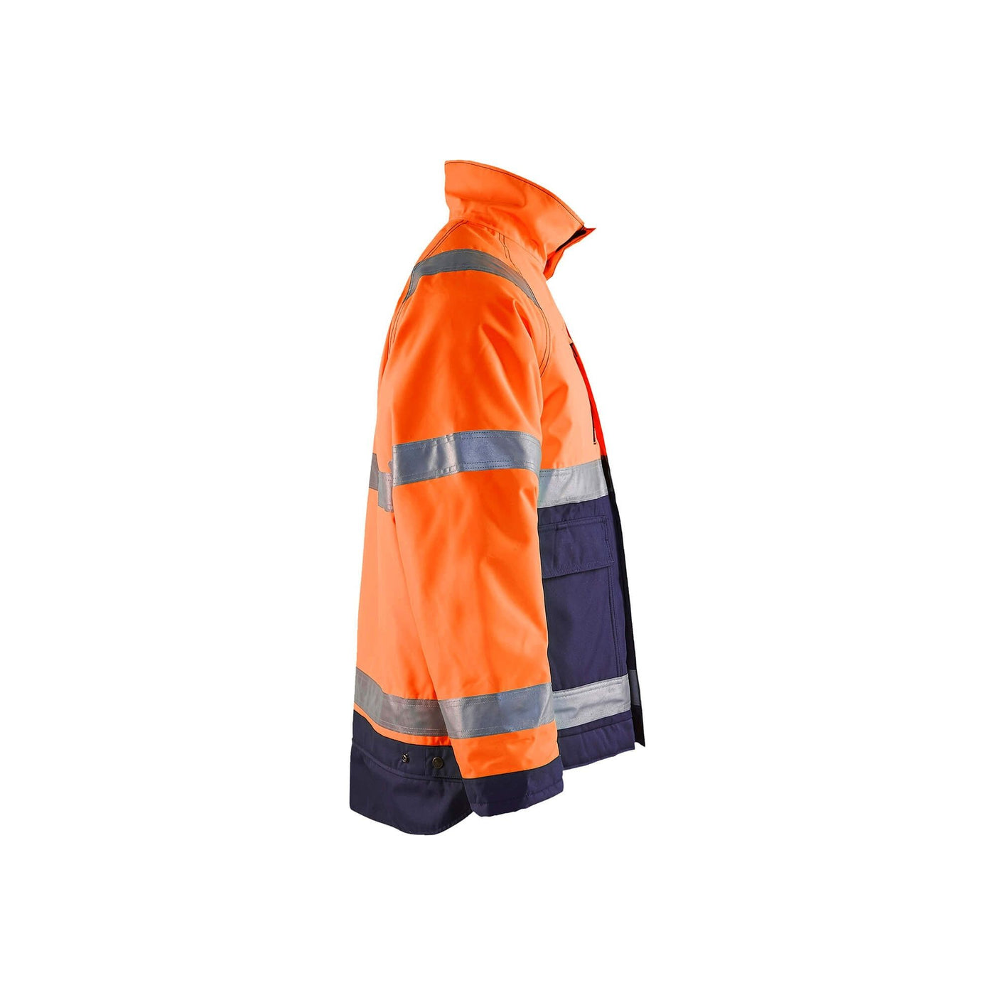 Blaklader 48271977 Hi-Vis Winter Jacket Orange/Navy Blue Right #colour_orange-navy-blue