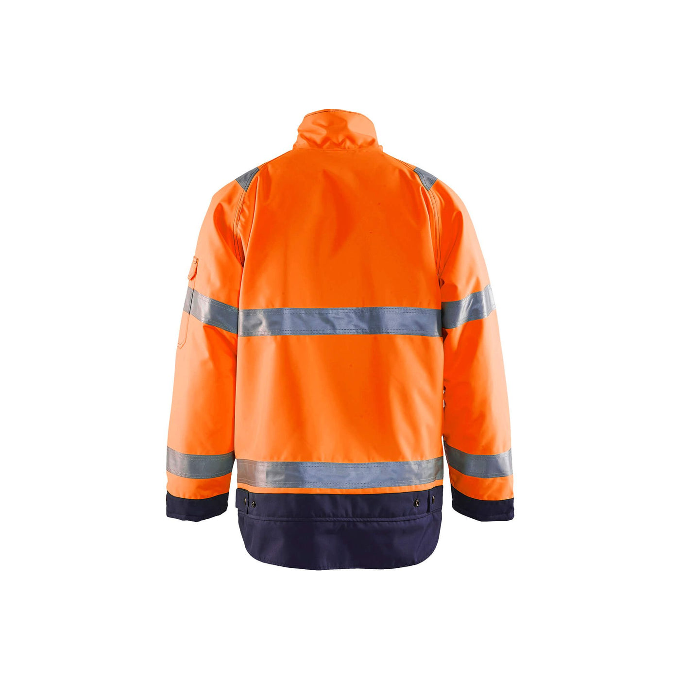 Blaklader 48271977 Hi-Vis Winter Jacket Orange/Navy Blue Rear #colour_orange-navy-blue