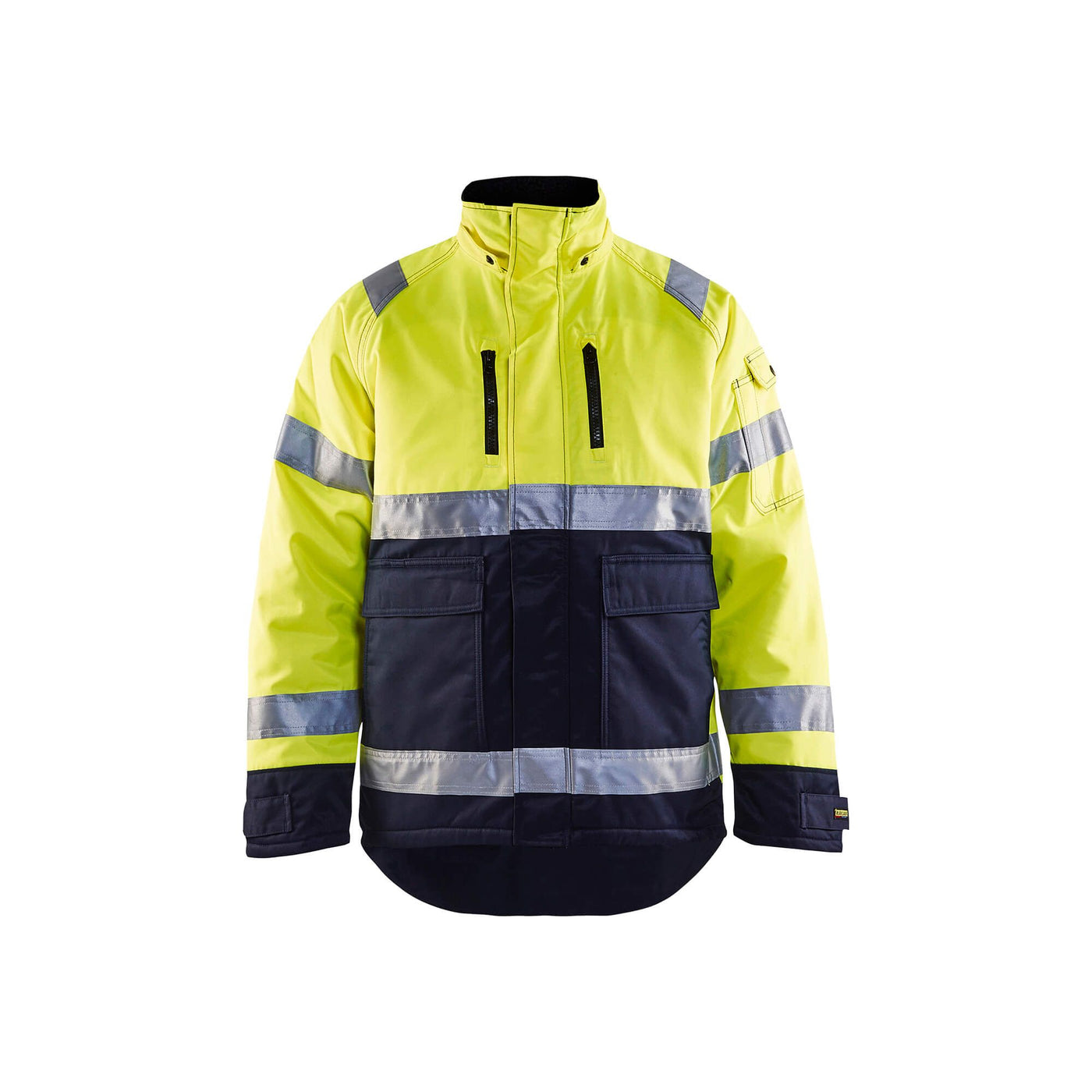 Blaklader 48281900 Hi-Vis Winter Jacket Yellow/Navy Blue Main #colour_yellow-navy-blue