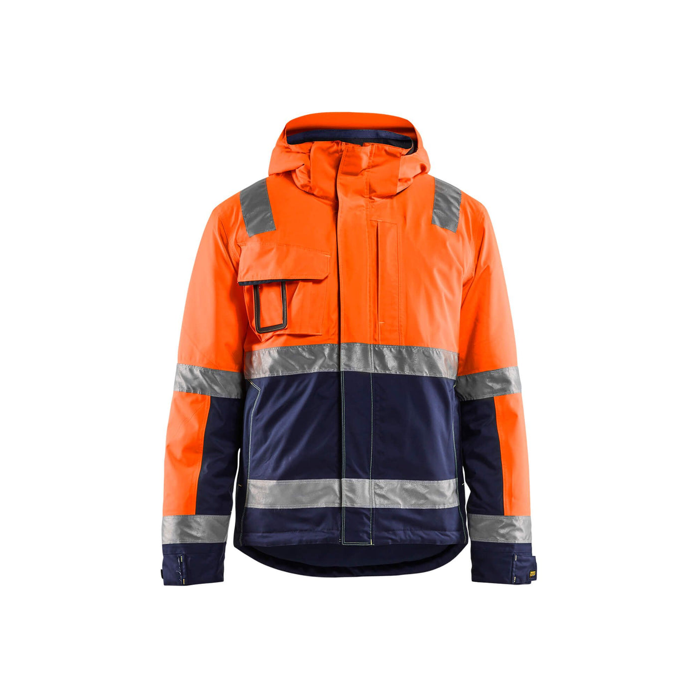 Blaklader 48701987 Hi-Vis Winter Jacket Orange/Navy Blue Main #colour_orange-navy-blue