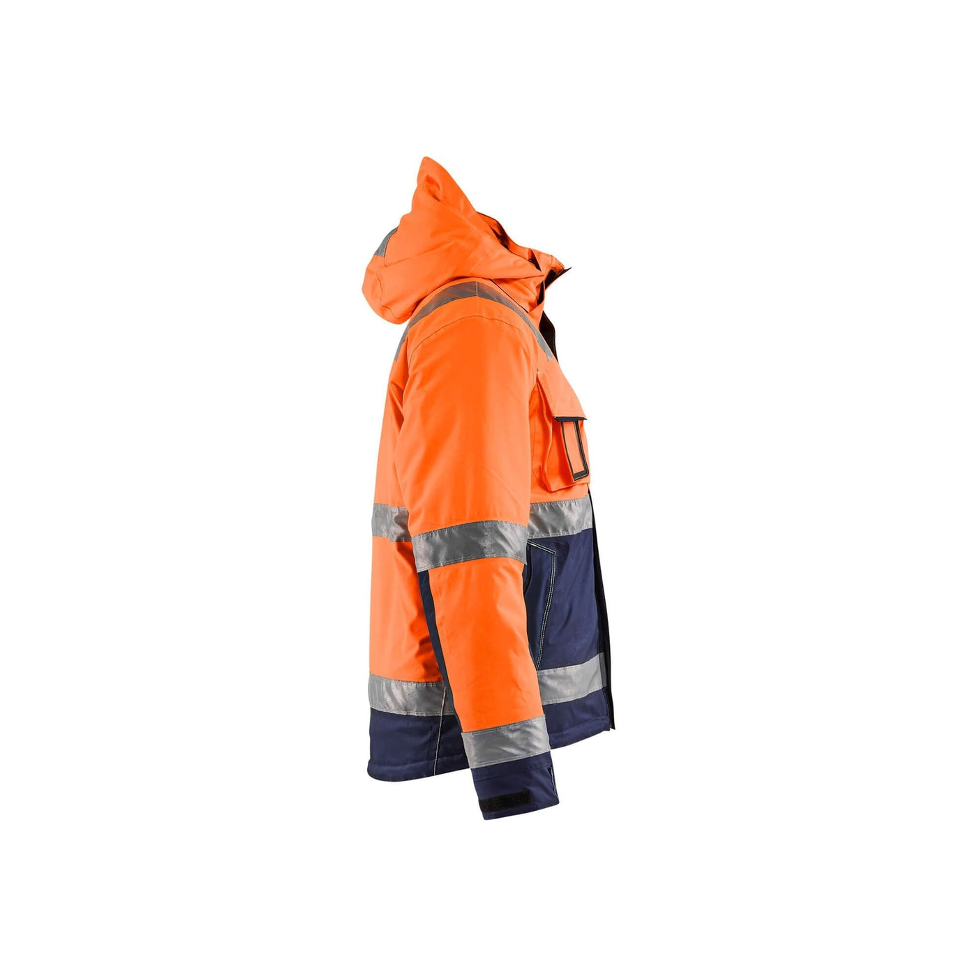 Blaklader 48701987 Hi-Vis Winter Jacket Orange/Navy Blue Right #colour_orange-navy-blue